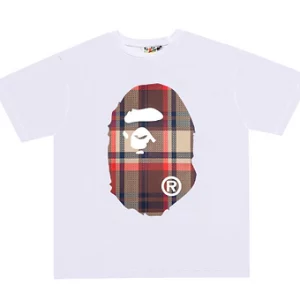 Bape Tshirt Burberry Brown Red