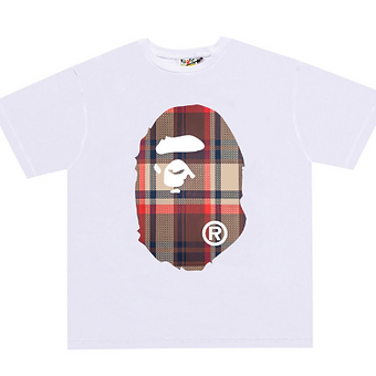 Bape Tshirt Burberry Brown Red