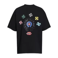 Chrome Hearts Tee White and Black Colourful Lips