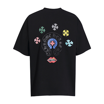 Chrome Hearts Tee White and Black Colourful Lips