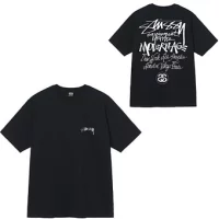 Stussy Tee Fonts Black and White