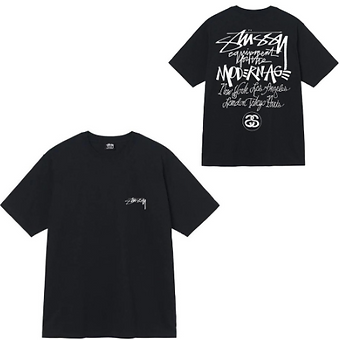 Stussy Tee Fonts Black and White