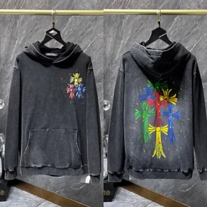 Chrome Hearts Hoodie Dark Grey Colour Crosses