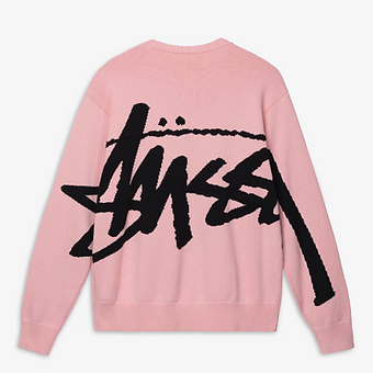 Stussy Knit Pink Big Font