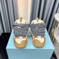 Lanvins White/Brown/Orange Striped