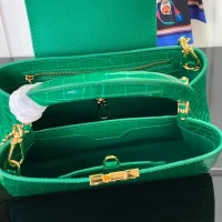 LV Handbag Green Leather