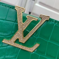 LV Handbag Green Leather