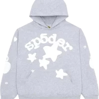 Sp5der Grey Stars Hoodie