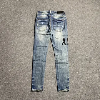 Amiri jeans blue black logo side