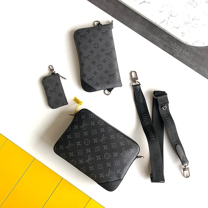 Lv Men Bag Black / Gray Monogram