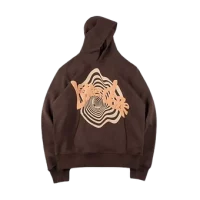 Brown Sp5der Hoodie Beige