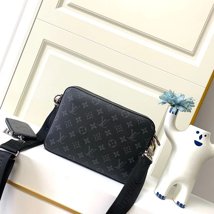 Lv Men Bag Black / Gray Monogram