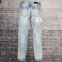 Amiri jeans baby blue side logo