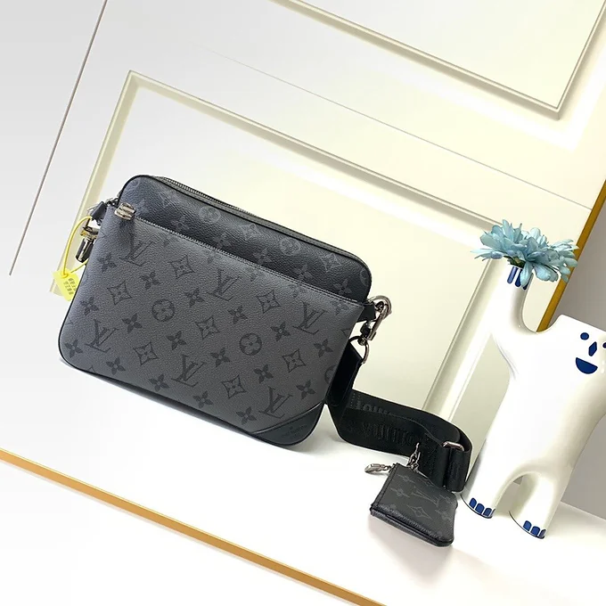 Lv Men Bag Black / Gray Monogram