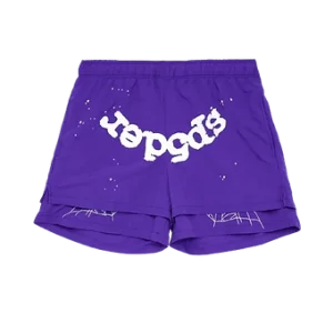 Sp5der violet shorts double