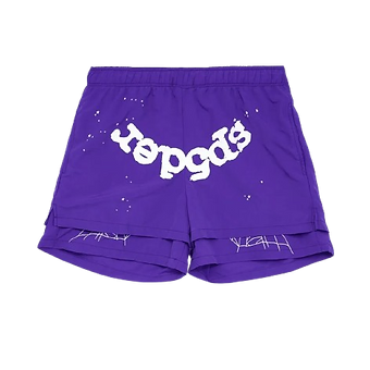 Sp5der violet shorts double