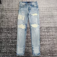 Amiri jeans baby blue side logo