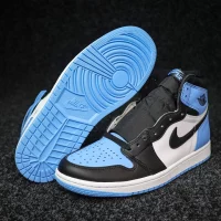Air jordan 1 north carolina blue and black toe