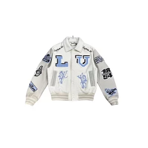 LV College Jacket White Grey