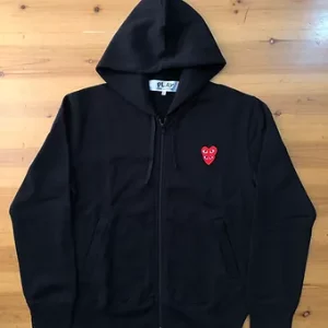 Comme des Garcons Zipper Double Heart Black