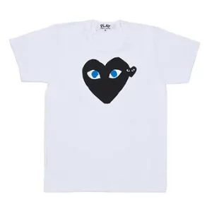 Comme des Garcons T Shirt Heart White Black