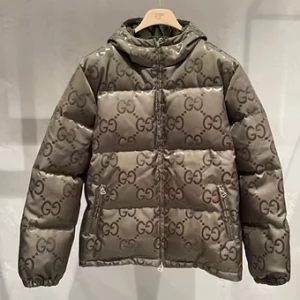 Gucci Monogram Puffer Jacket Brown