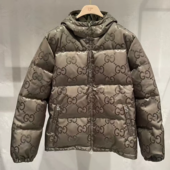 Gucci Monogram Puffer Jacket Brown