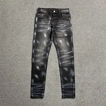 Purple Jeans gray / black ripped