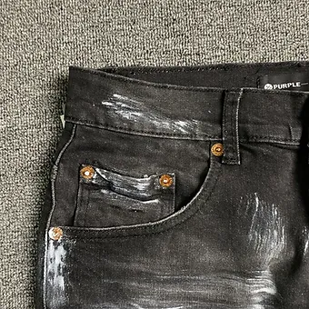 Purple Jeans gray / black ripped