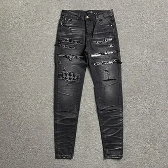 Amiri jeans standard black ripped off