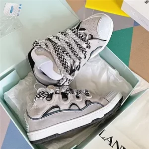 LANVIN gray/black sneaker curb