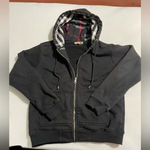 Burberry Zip Hoodie Horse Logo Black