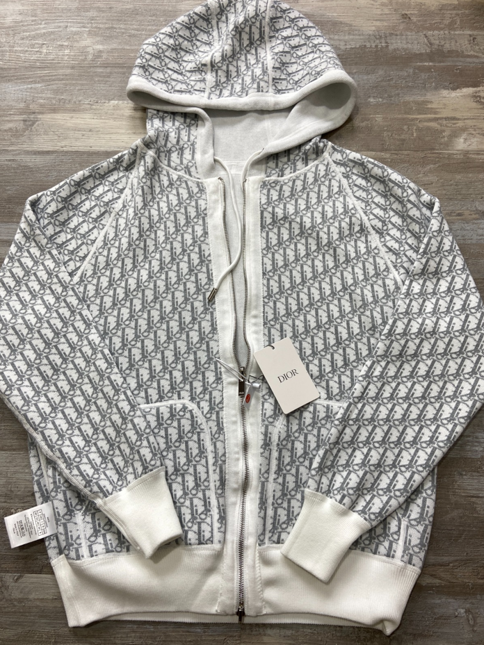 Dior Zip Hoodie Reversible Grey