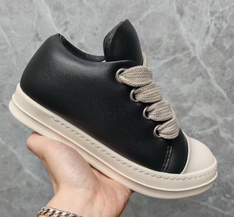 Rick Owens Sneaker Thick Laces Black and White