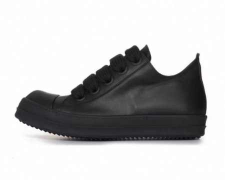 Rick Owens Sneaker Thick Laces All Black 5 holes