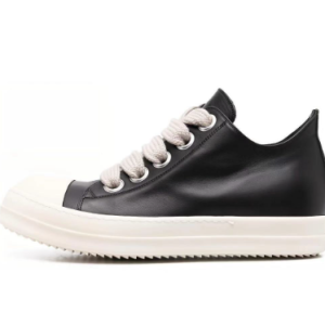 Rick Owens Sneaker Thick Laces Black and White 5 holes