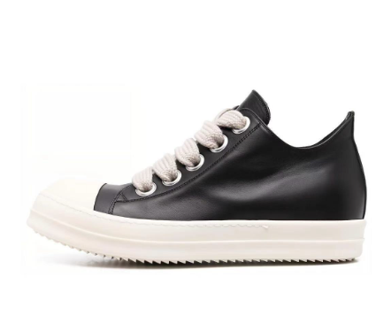 Rick Owens Sneaker Thick Laces Black and White 5 holes