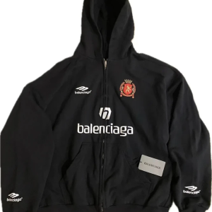 Balenciaga Soccer Zip Hoodie Black Tokyo10 Black