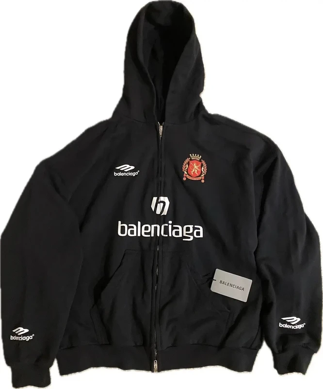 1751014818 Balenciaga Soccer Zip Hoodie Black Tokyo10 Black