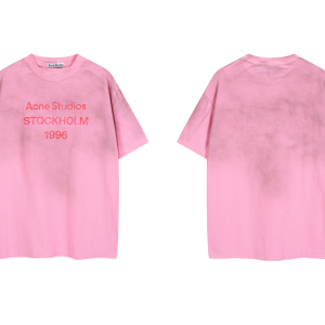 Acne Studios Tee Pink Red Font
