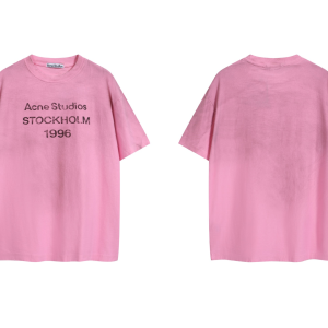Acne Studios Tee Pink Black Font