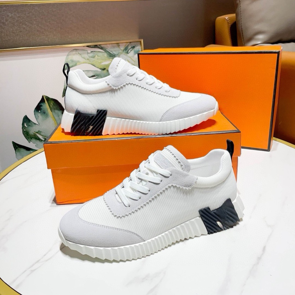 Hermes Sneaker White Black Mesh