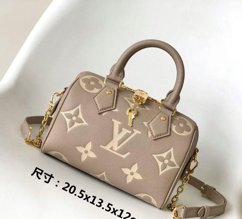 LV Bag Grey Brown Creme Big Logo