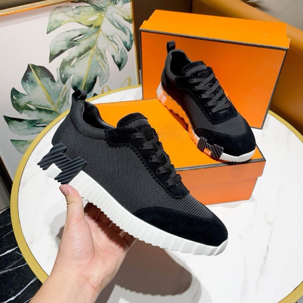 Hermes Sneaker Black White Sole