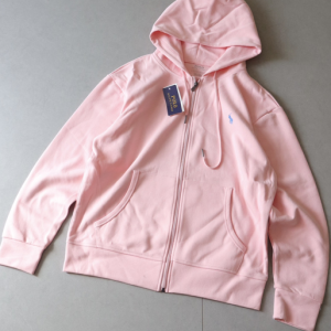 RL classic label zip hoodie Light Pink
