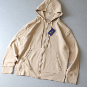 RL classic label zip hoodie Sand Colour