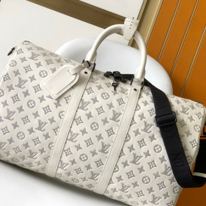 LV Travel Duffle Bag Embossed White