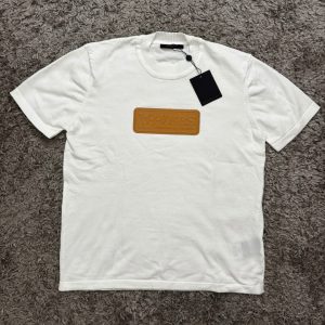 LV Graphic T-Shirt Brown Embossed White