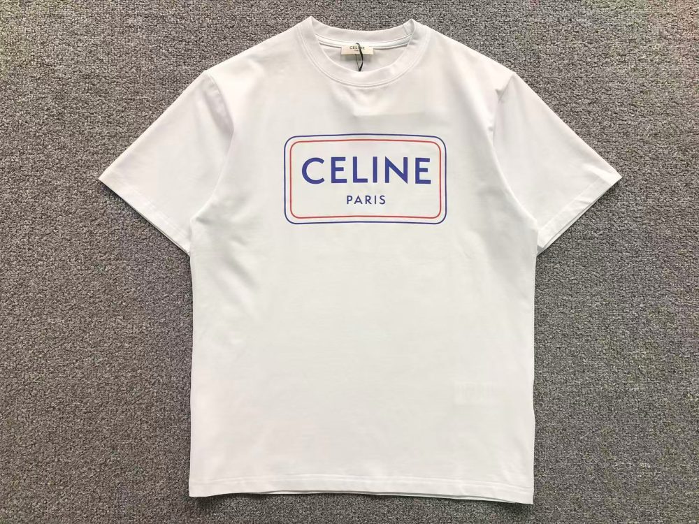 a7f11fe0 Celine T Shirt White Red Blue Frame