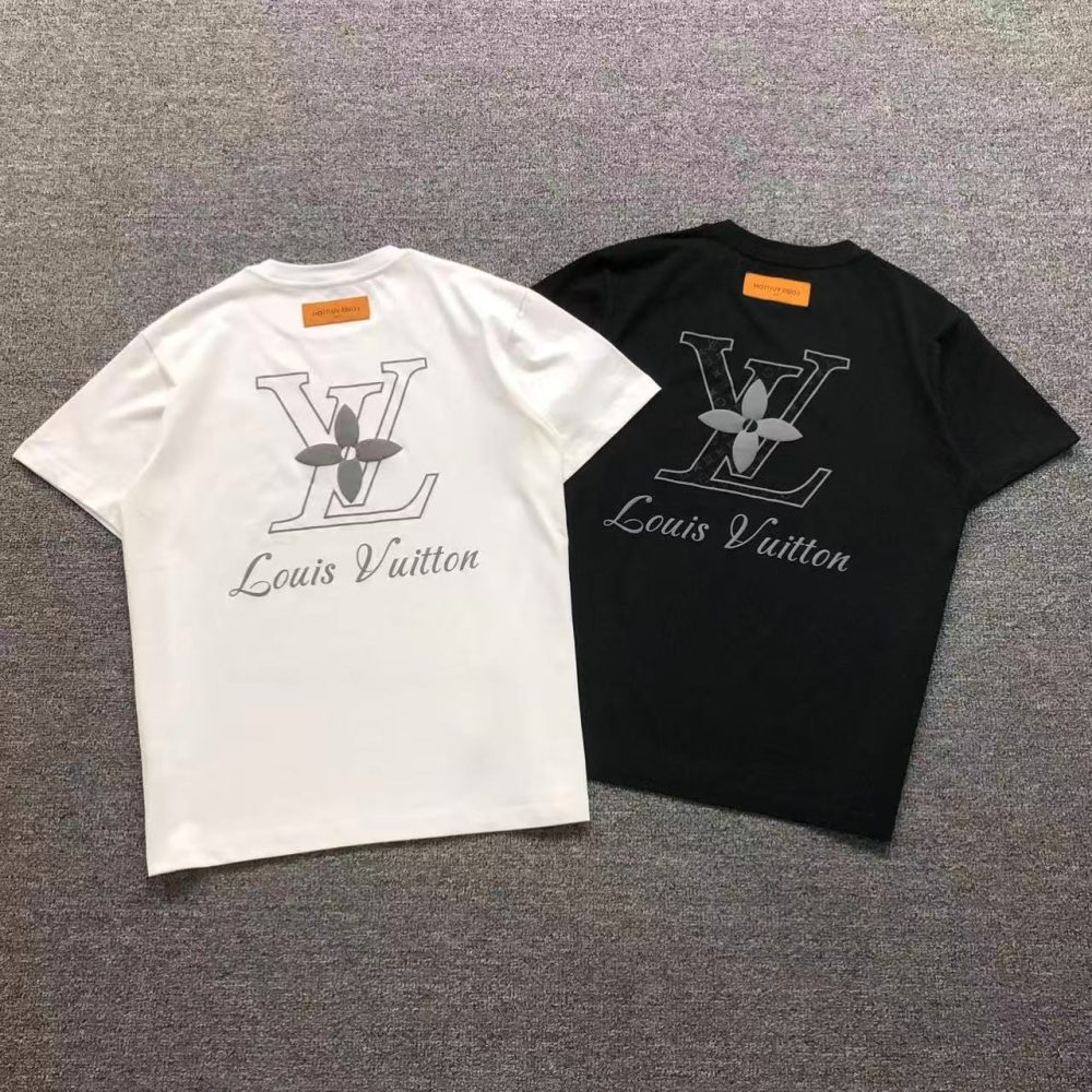 Lv T-Shirt Special Font Grey White or Black